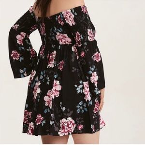 Torrid Challis Off the Shoulder Midi Dress